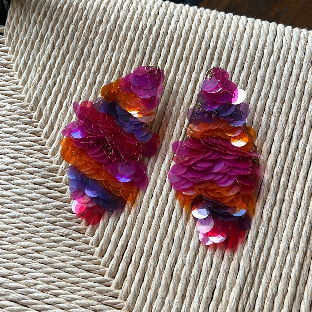 Zara statement sequin earrings